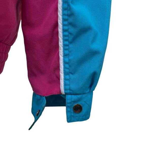 Vintage color block jacket pink blue white piping snap closure small - Picture 5 of 16